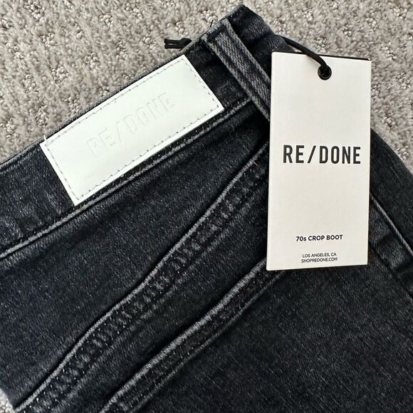 RE/DONE 70’s Crop Boot in Stone Noir NWT size 31 womens denim $275 retail - Picture 6 of 8